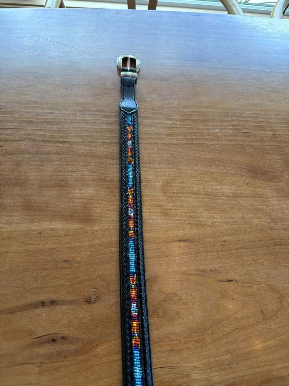 Silver Creek Beaded Leather Western Belt with Old Sonora Buckle‎